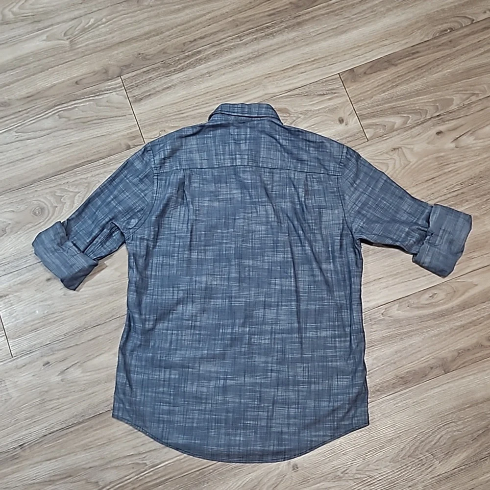 Alfani Regular Fit Long Sleeve Button Up Blue Shirt Men's Medium - Picture 6 of 13